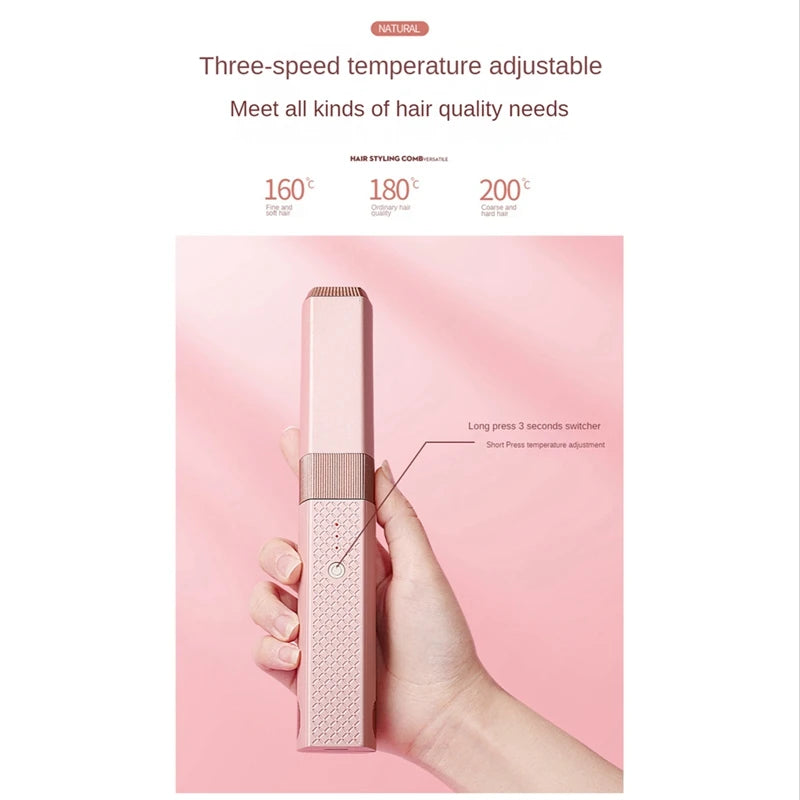 Wireless Hair Straightening Splint Straight Hair Stick Portable Straight Curling Stick Inner Buckle Bangs Styling Tool