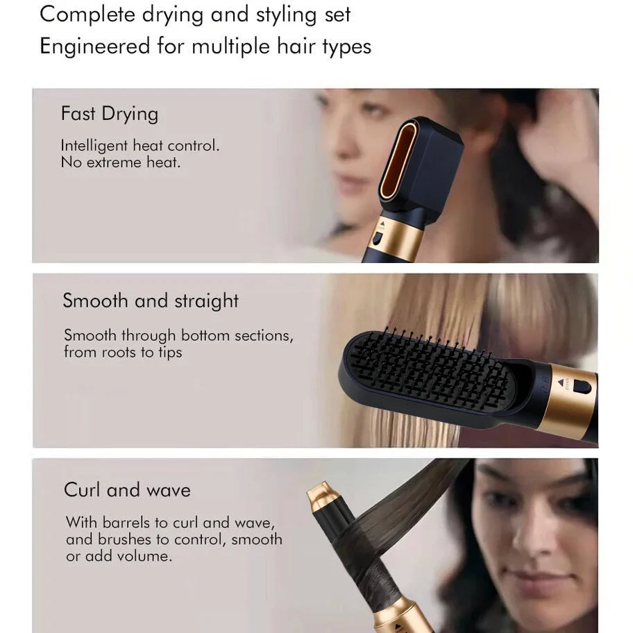 New Hair Dryer Multi Hair Styler 5 in1 Curling Iron Hair Straightener With Hair Brush Hairdryer For Hair Dryer Hair Multi Styler